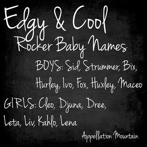 edgy rocker girl names